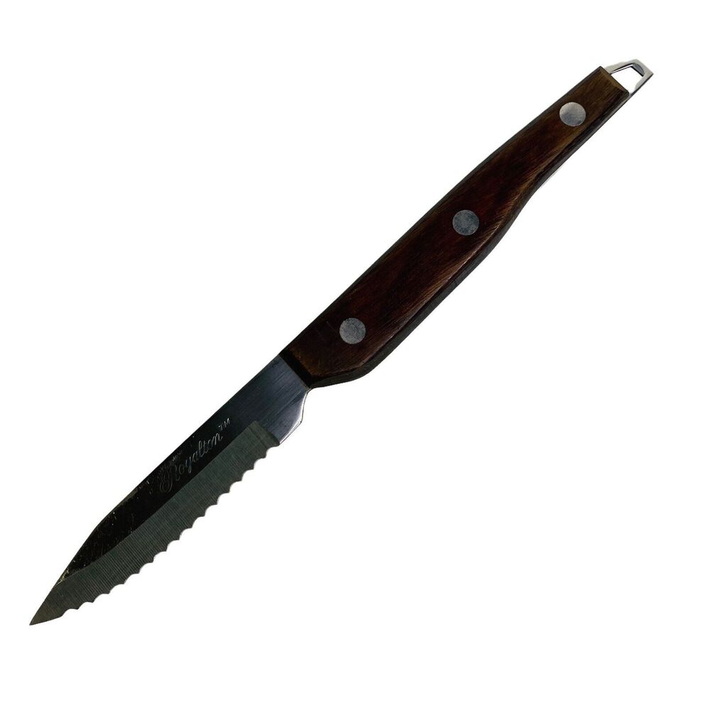 Vintage Royalton Serrated Knife Stainless Japan Mid Century Hook on End 3" Blade